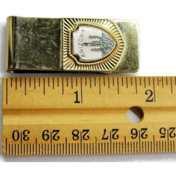 Arizona Vintage Money Clip Gold Tone Detailed Money Holding Cash Credit Card ID - Picture 5 of 5